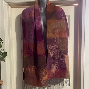 Fraas Artistic Purple and Orange Scarf